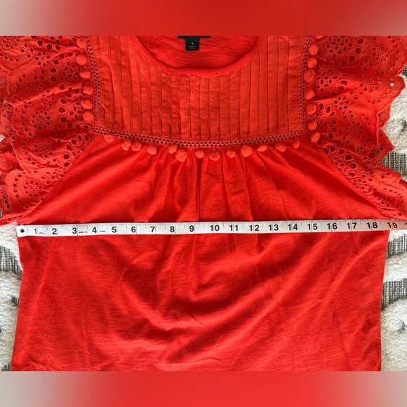 J Crew Orange Pom Pom Shirt Sz S - Picture 5 of 5